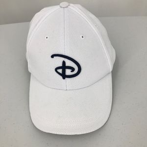 Disney Parks White Hat With Blue D Logo 